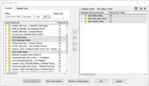 Select source record(s)