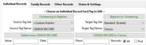Individual Records tab Individual Records tab
