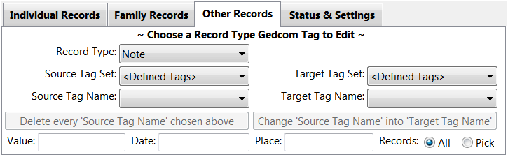 Other Records tab Other Records tab