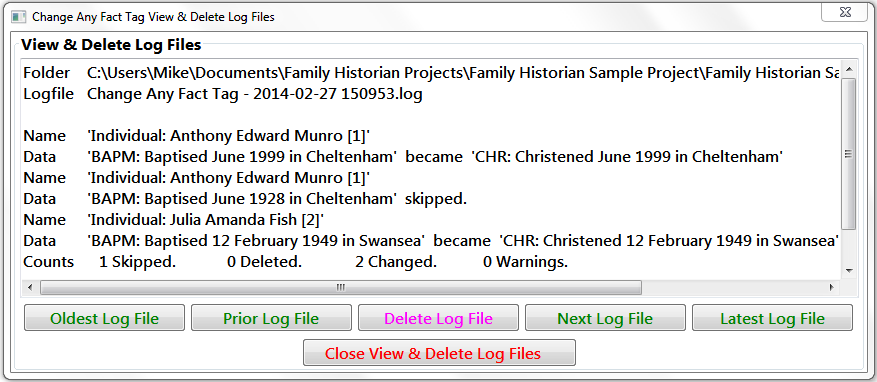 View & Delete Log Files View & Delete Log Files