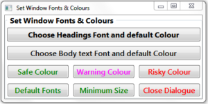 Set Window Fonts & Colours